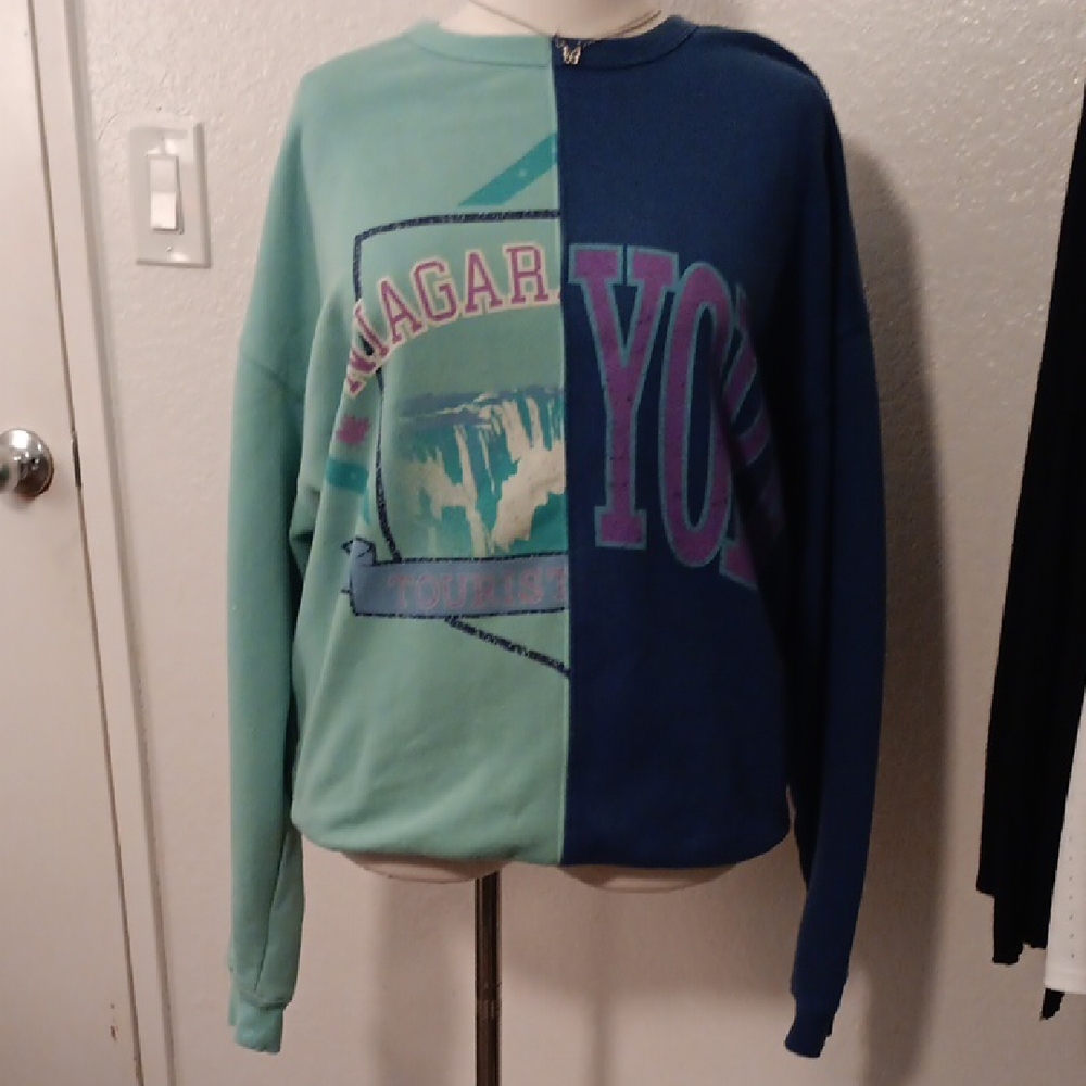 Wild Fable Preloved Two-Tone Graphic Sweatshirt